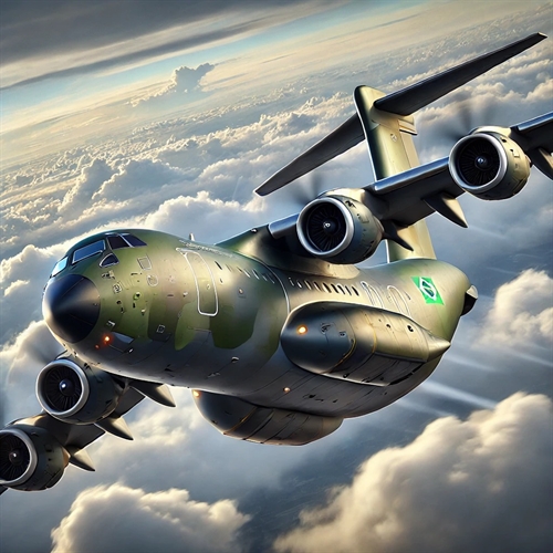 ilustração do Embraer KC-390 em voo!