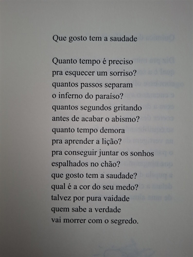 Que gosto tem a saudade