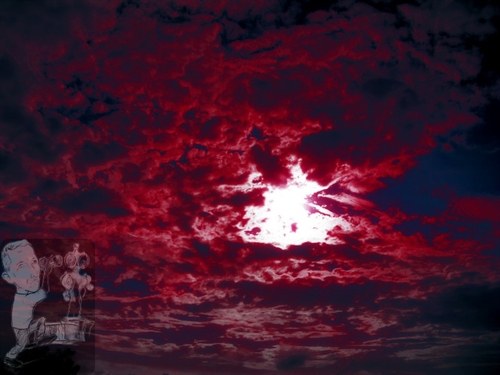 Céu vermelho e branco
