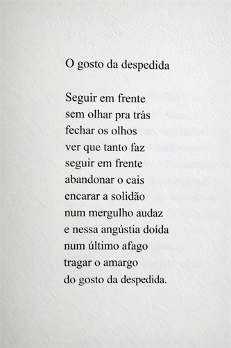 O gosto da despedida