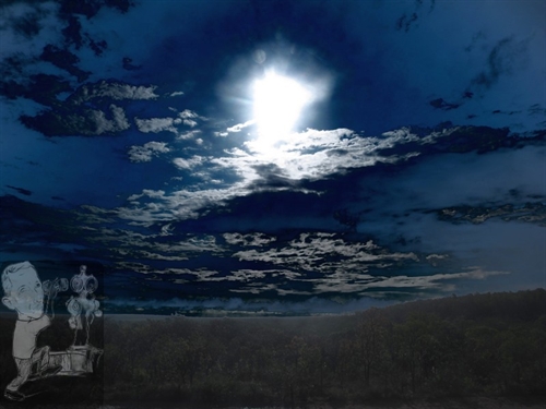 Céu azul e branco