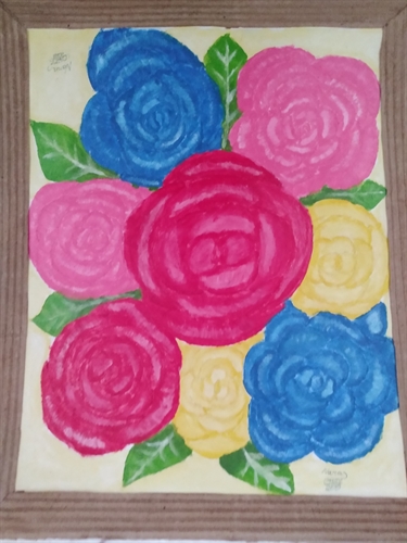 Rosas coloridas vermelhas