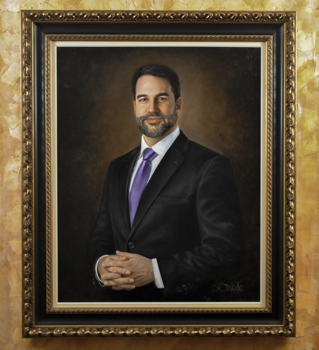 Pintura Óleo - Retrato Dr. Rui Remédio - Presidente da OAB - Caconde/SP