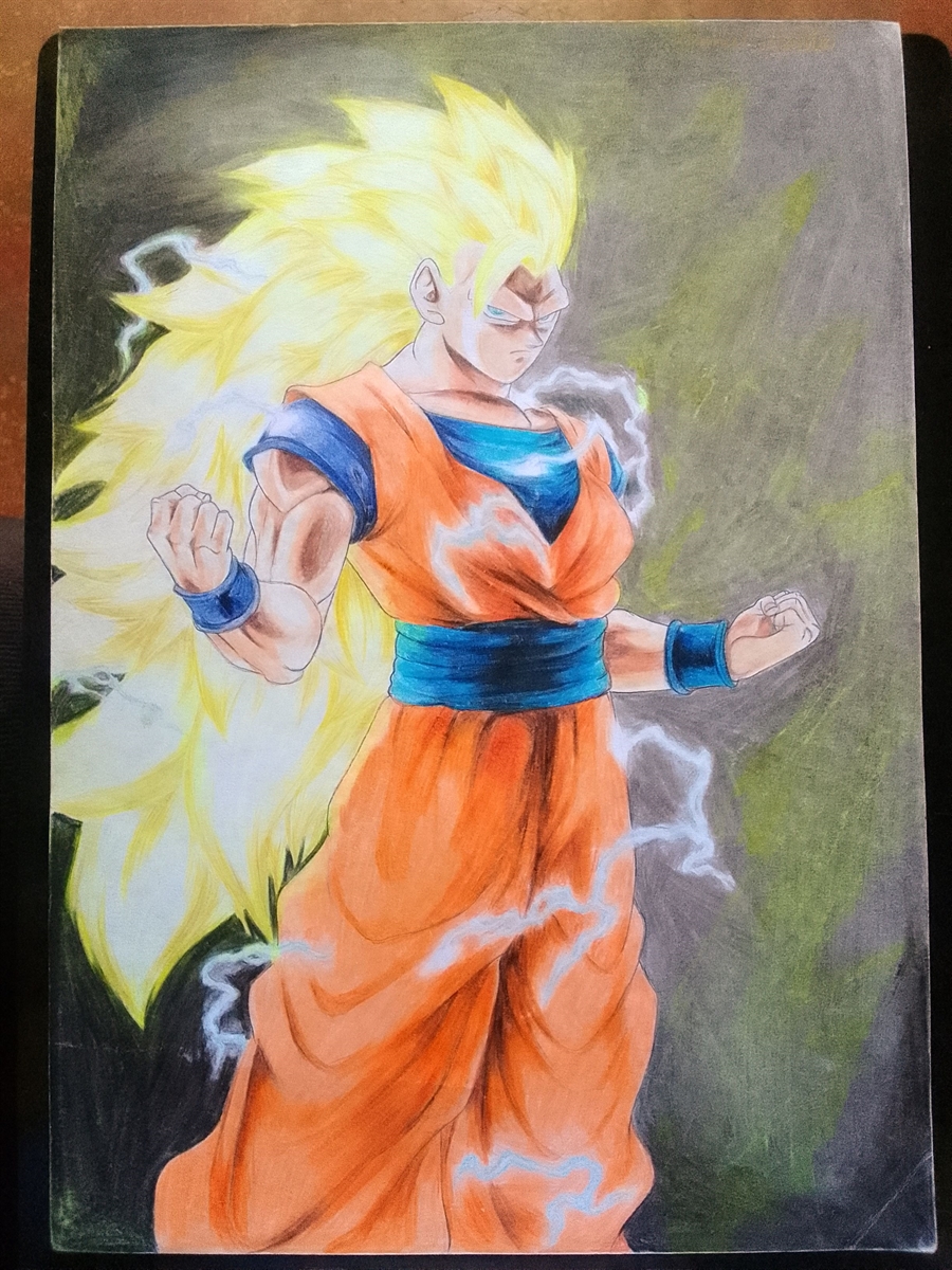 Desenho preto e branco goku