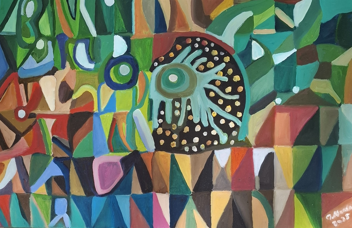 Onça-pintada à espreita na floresta