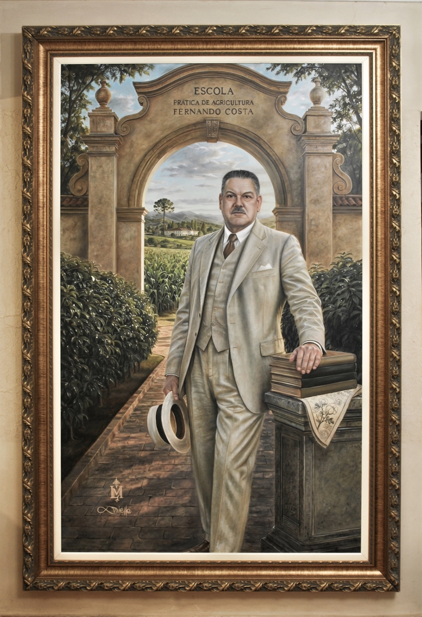 Retrato pintado Dr. Fernando Costa - USP - CAMPUS PIRASSUNUNGA